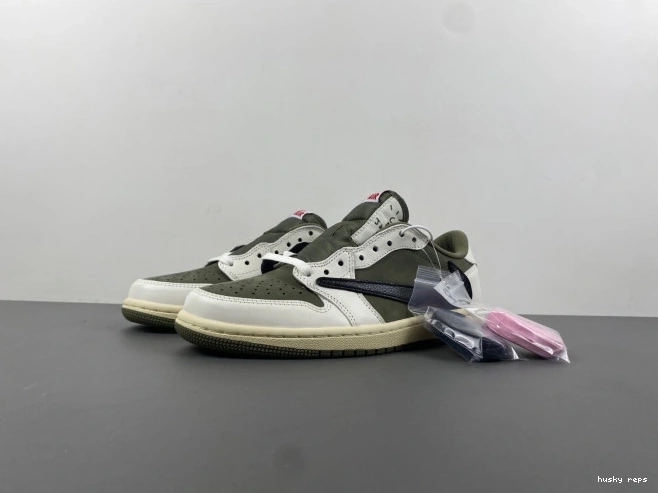 Husky DM7866-200 LOW 1 TRAVIS X AIR JORDAN MEDIUM OG OLIVE SCOTT 0728
